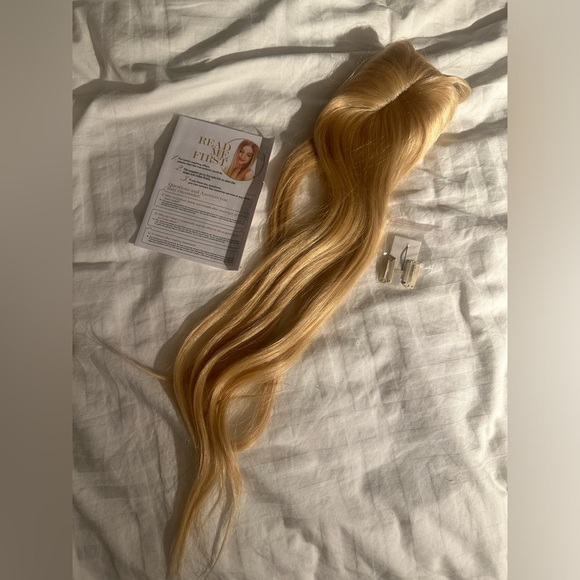 Blonde Human hair topper with bangs - Picture 1 of 9